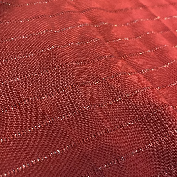 Lane Bryant Burgundy Sparkle Mock Neck Peplum Top Size 22/24 - Picture 8 of 8